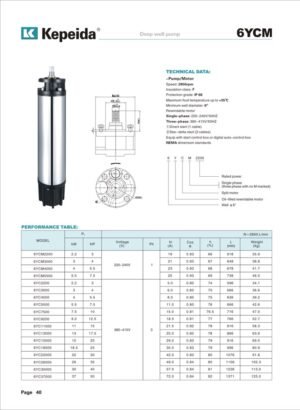 Pompe submersibile pentru puturi Kepeida · 6YCM